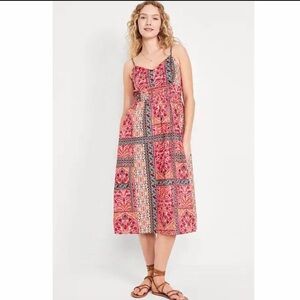 Old Navy Waist Defined Bohemian Midi Dress